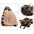 Hand Knit Hut Earflap mit Pompom Frauen Kinder Erwachsene Sizing